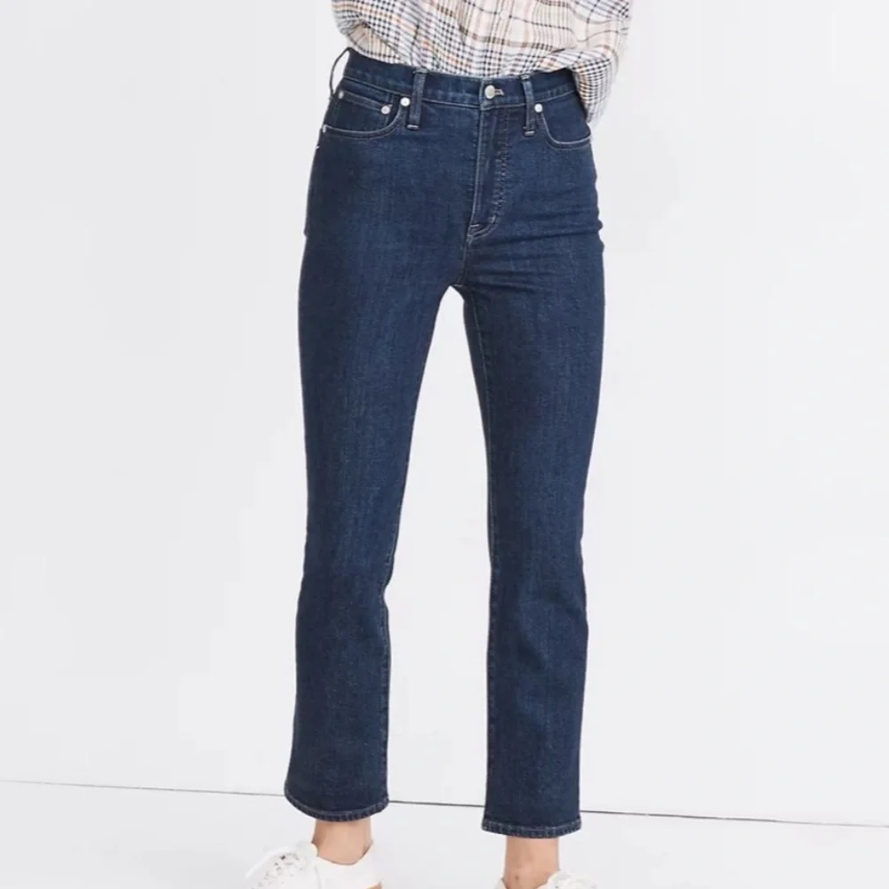 Madewell Slim Demi-Boot Jeans in Midwick Wash Size 31 Dark Blue Bootcut Jean - Picture 1 of 13